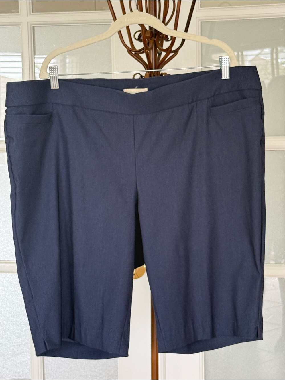 Kate & Sam Navy Bermuda Shorts 18W Plus Size Pull On Stretch Career Casual